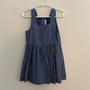 Janie and Jack Denim Blue Dress with Pumpkin Embroidery